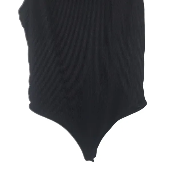 KN Klassy Network Large Black Ribbed Bram Bodysuit Snap-Button - Image 3