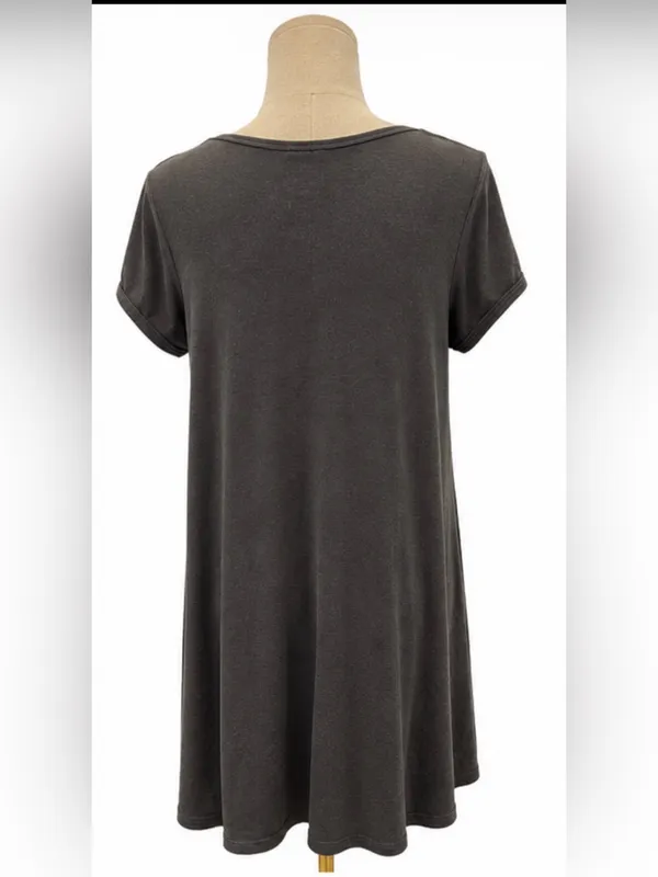 Z Supply Charcoal Gray T-Shirt Swing Dress – Size Medium - Image 2