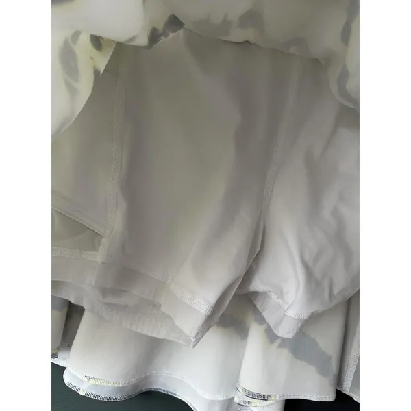 Lululemon White Tie-Dye Athletic Skort with Inner Shorts - Image 4