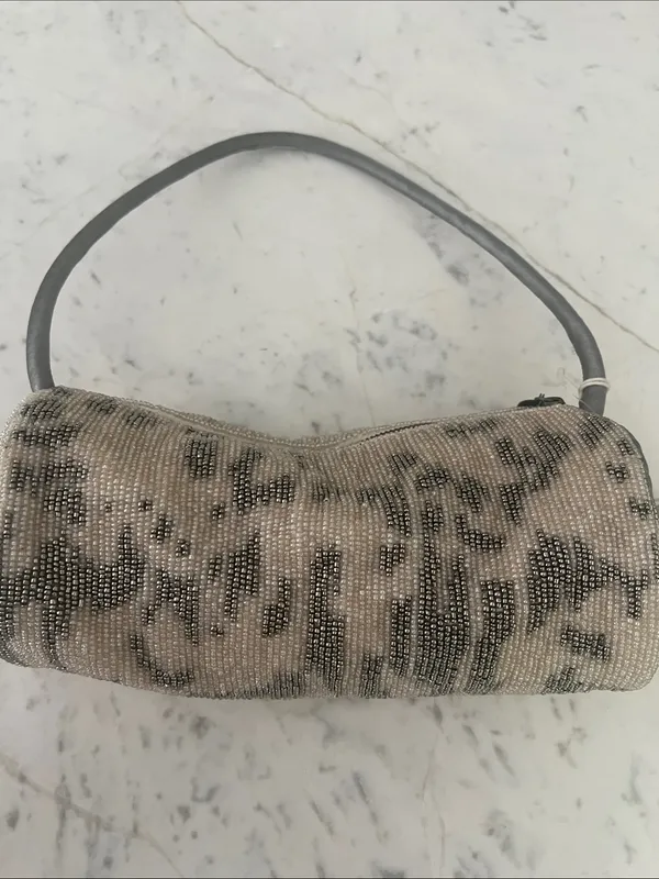 Free People Bailey Beaded Barrell Shoulder Bag Gray - Image 7