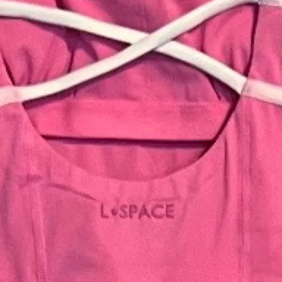 L*Space Ace Jumpsuit Pink Taffy & Cream Sporty Anthropologie Pilates Yoga Small - Image 7