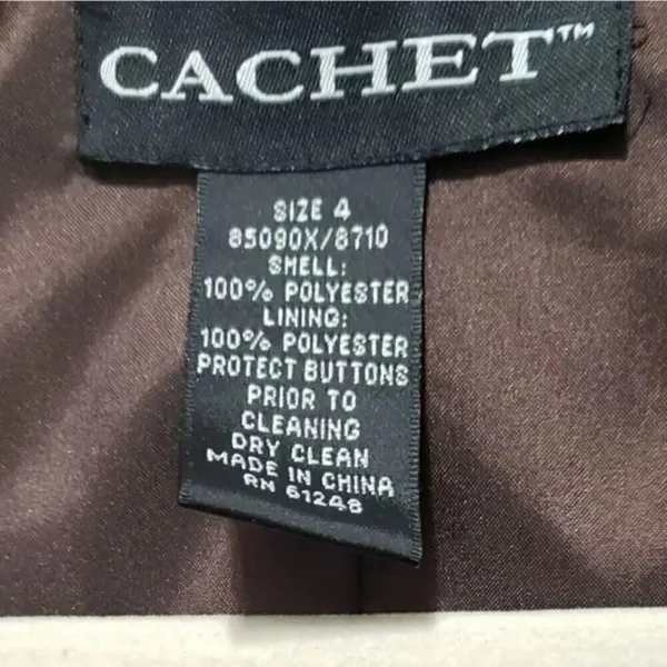 Cachet Brown Ruched Blazer Jacket Size 4 - Image 9