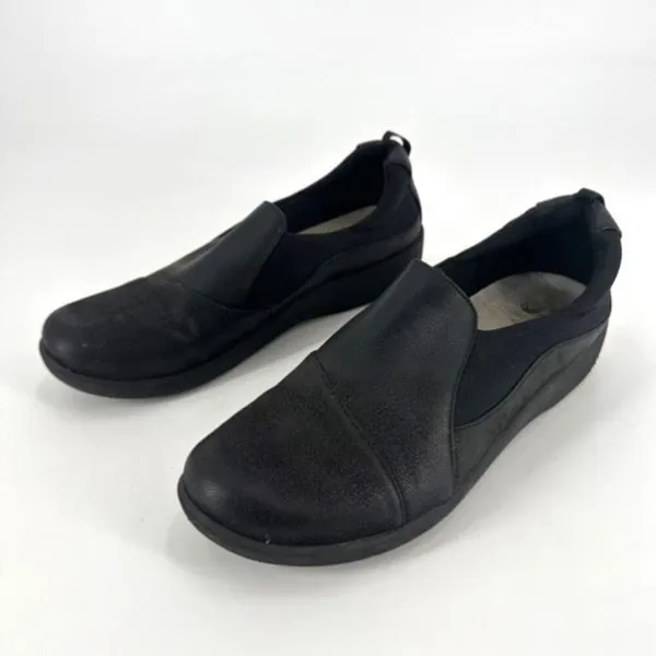 Clarks Sillian Holly black flats slip on shoes Cloudsteppers size 7.5‎ - Image 2