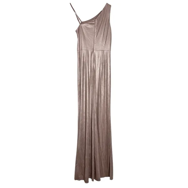 Adrianna‎ Papell Pink Metallic Slit Evening Gown - Image 4