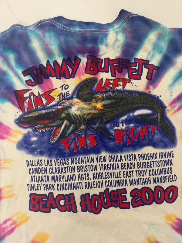 Delta 🌈 Vintage 2000 Jimmy Buffett Beach House Tour Tie Dye Tee 🌈 - Image 4