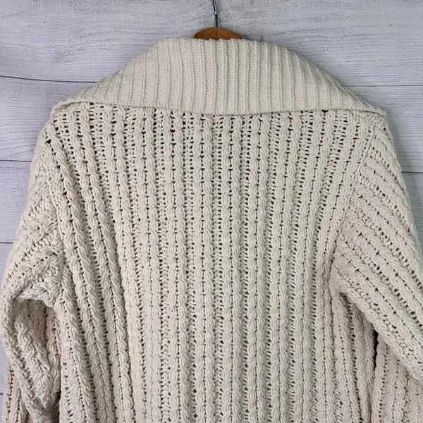 Aerie Cable Knit Chenille Sweater Womens XXS Cream Ivory Quarter Zip Pullover - Image 5