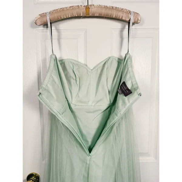 Jenny Yoo Annabelle Strapless Tulle Gown Maxi Dress Size 4 Green Wedding Formal - Image 7