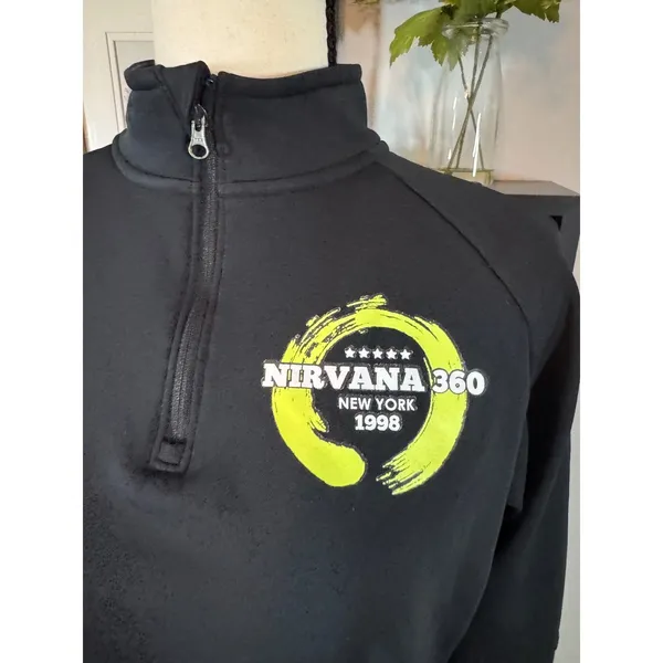 Nike Womens Dri-FIT 1/4 Zip Pullover Black Nirvana 360 Graphic Small - Image 7