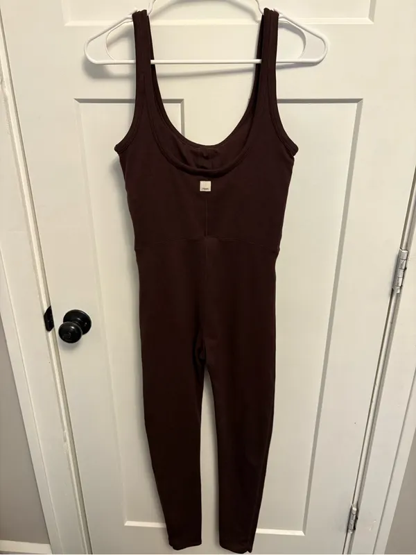 Vuori Chocolate Brown Tank One-Piece Bodysuit - Image 5