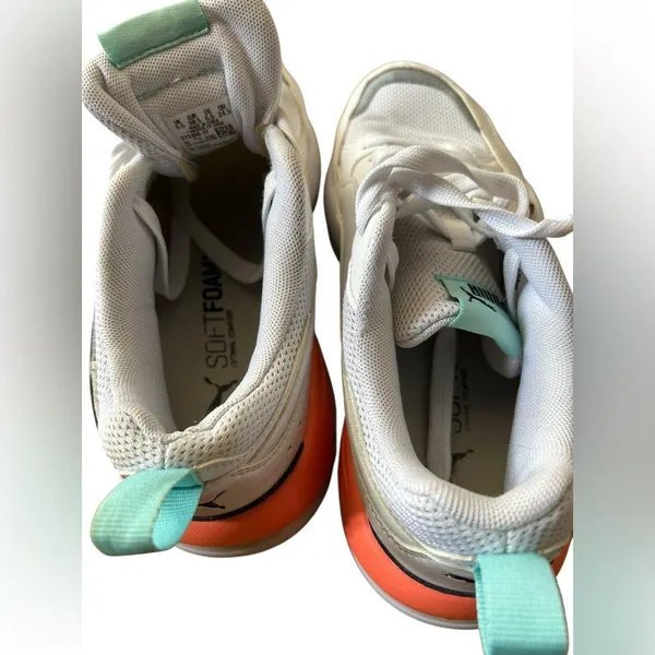 Puma RS-X³ Puzzle Sneakers White Teal Coral 6.5 (373108-17) Chunky Retro Shoes - Image 7