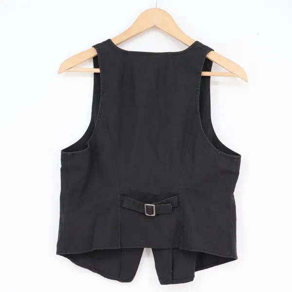 BDG Urban Outfitters Maise Wash Black Cotton Vest Hook Eye Waistcoat Mens M NEW - Image 6