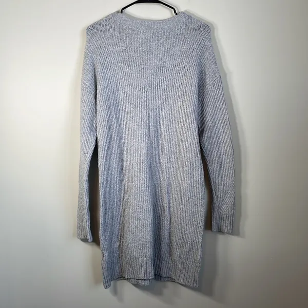 American Eagle Gray Knit Lace Up Long Sleeve Sweater Dress Size M‎ - Image 4