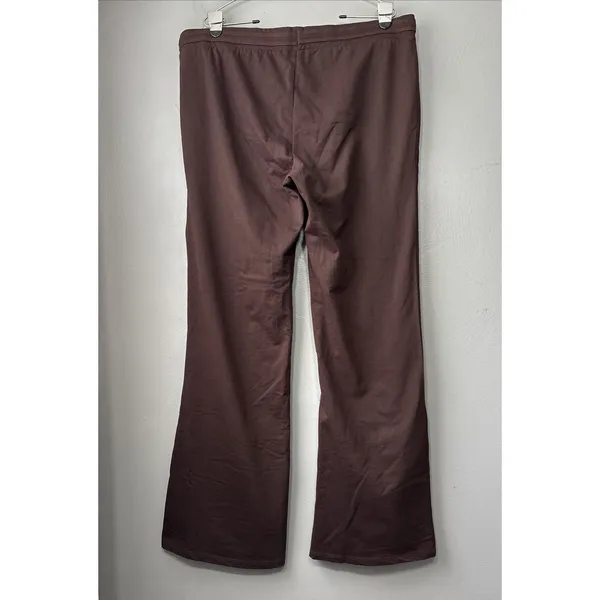 BCBG Tasha Wide Leg Sweat Pants Size XL Dark Brown French Terry Lounge Comfort - Image 3