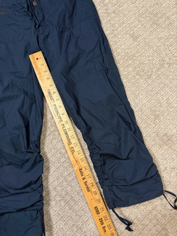 Y2K Abercrombie & Fitch Navy Drawstring Cargo Capris size 0 - Image 2