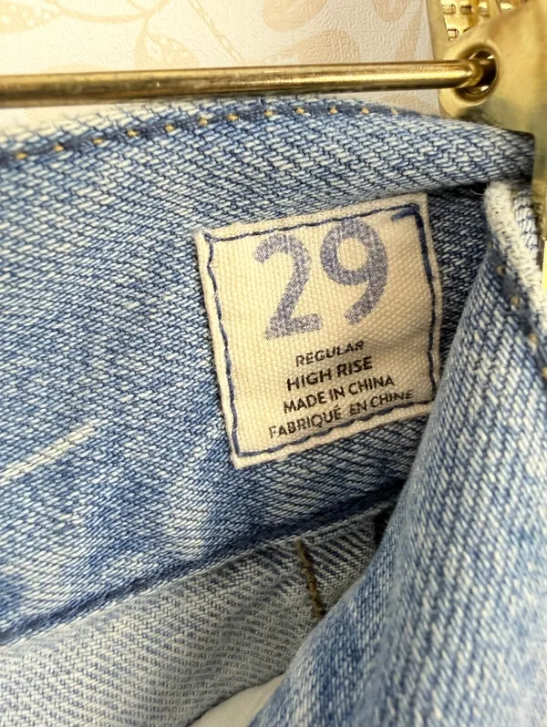 We The Free Straight Leg High Rise Light Wash Denim Raw Hem Jeans - Size - 29 - Image 5