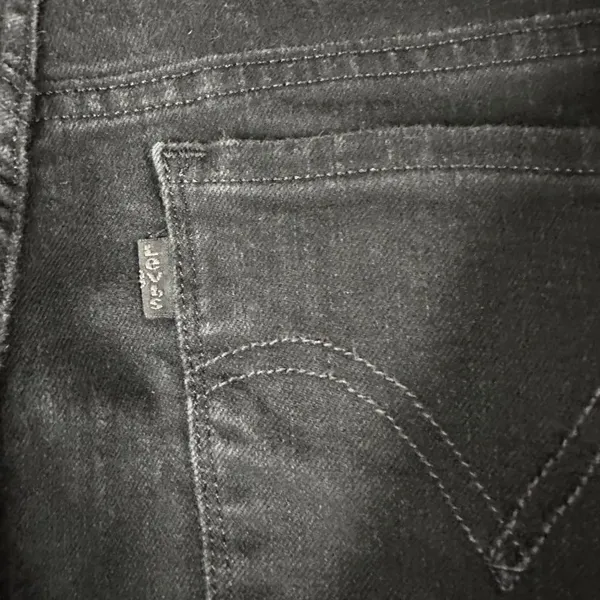 Levis 505 Womens 29‎ Straight Black Denim Jeans Flat Front 5 Pocket Design - Image 14