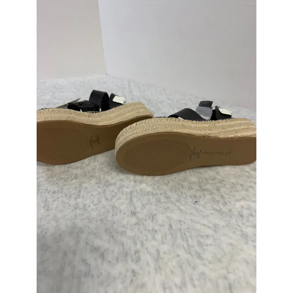 The Drop Listilla Black Faux Leather‎ Espadrille Platform Sandals Womens 7 NEW - Image 7