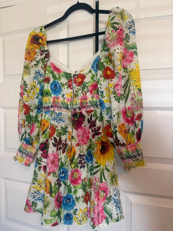 Alice + Olivia Floral Mini Dress - Image 4