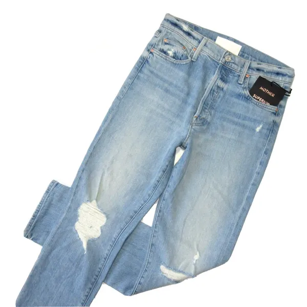 NWT Mother Superior The Huffy Skimp in Rope's End Destroyed Jeans 27 - Image 5