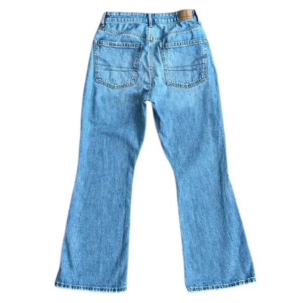 American Eagle Highest Rise 90s Flare Distressed‎ Size 6 SHORT - Image 2