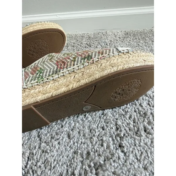 Vince Camuto Floral Perforated Leather Espadrille Platform Sneakers‎ White 7.5 - Image 8
