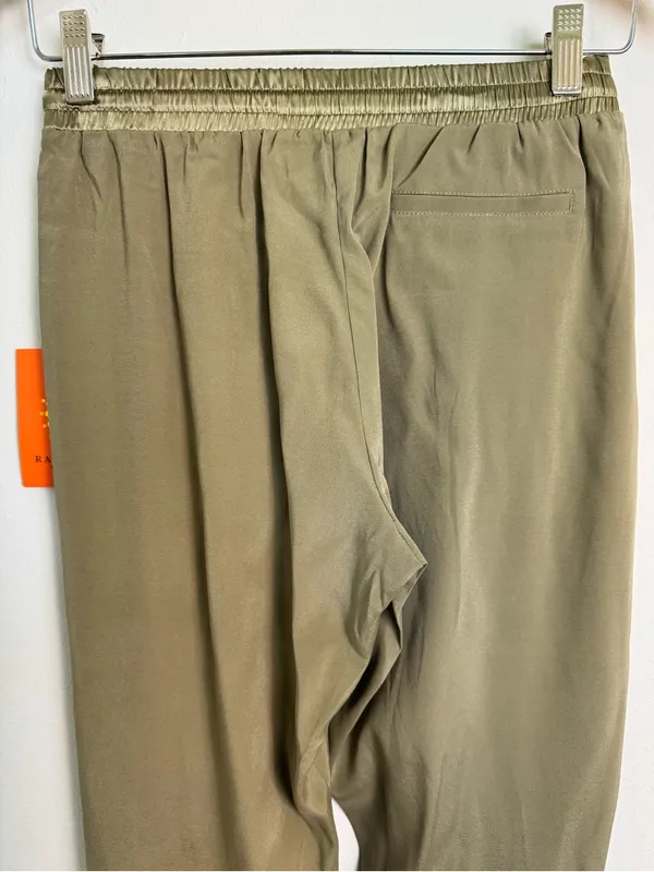 Ramy Brook Olive Satin Drawstring Joggers - Image 9