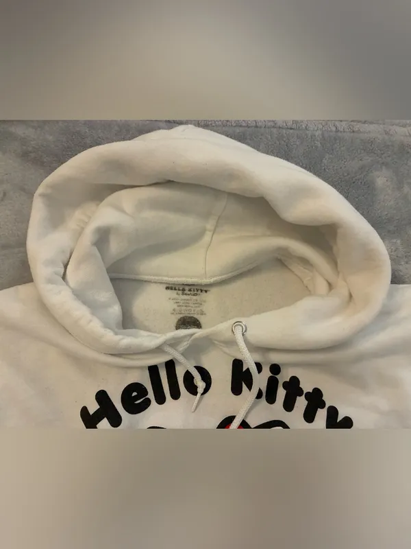 Women’s Hello Kitty by Sanrio White Pullover Sweatshirt Size Small - Image 3