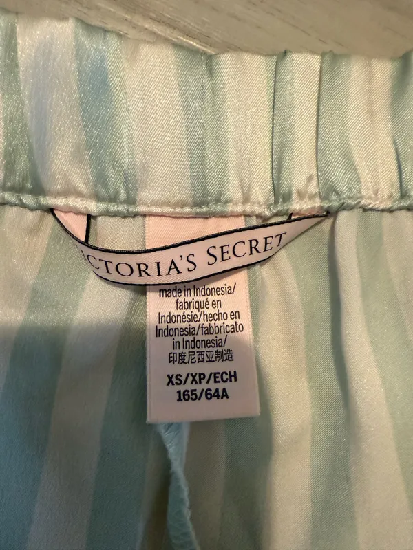 Victoria’s Secret Intimates Striped Satin Lace Shorts Mint w White Lace Women XS - Image 3