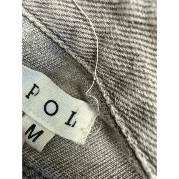 POL Gray Black Denim Distressed Denim Jacket Western Grunge 90s Streetwear - Image 4