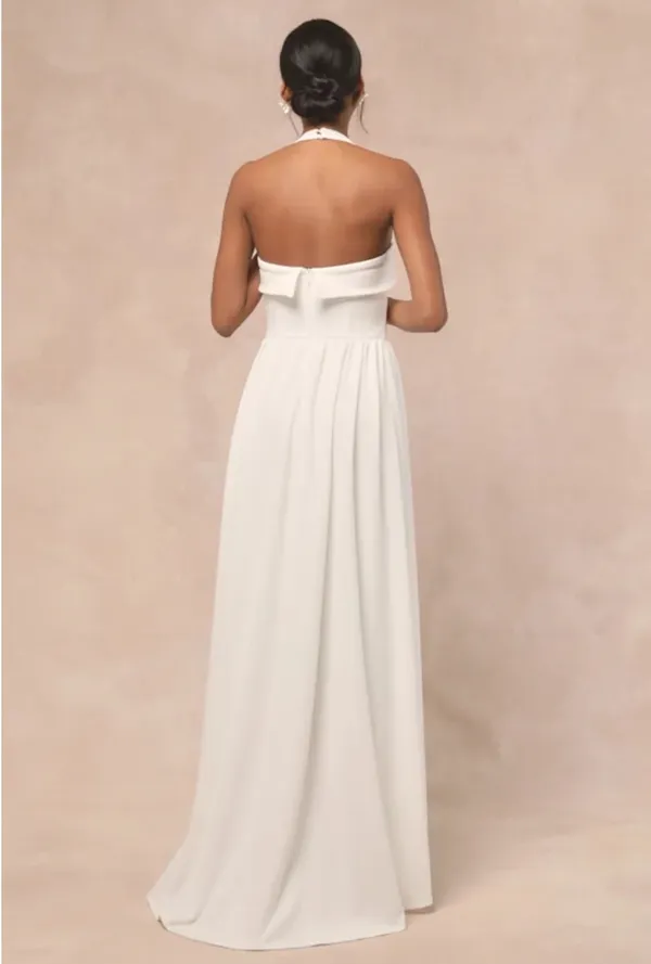 Lulus Telia white halter basque dress - Image 2