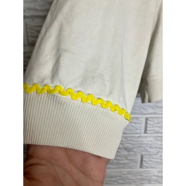 Mokuyobi Sweatshirt Womens L Cream Good Funny Business Clown Ric Rac Trim trendy - Image 3