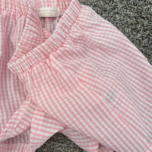 Altar'd State Pink Gingham Shorts - Image 4