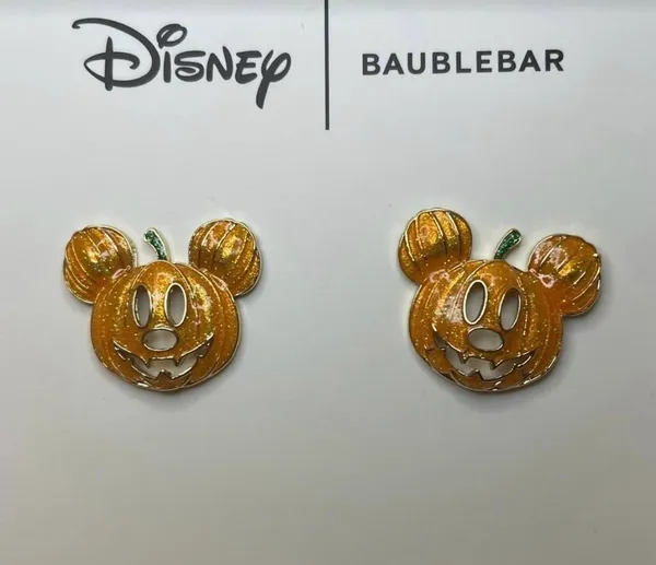 BaubleBar NEW IN BOX Disney x Mickey Mouse halloween pumpkin earrings - Image 2