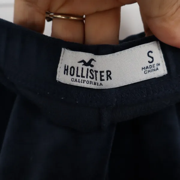 Hollister Navy Blue Velour Dolphin Shorts Small Elastic Waist Lounge Athletic - Image 2