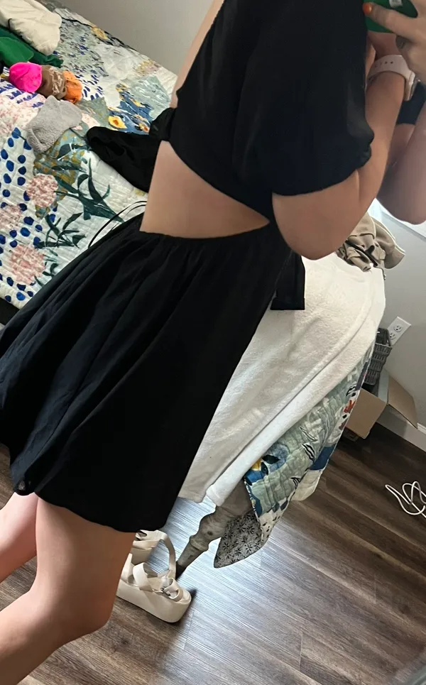 Sky To Moon Black Cutout Dress Size L - Image 4