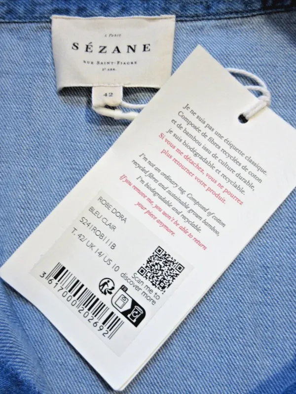 NWT Sezane Dora in Light Blue Chambray Belted Long Shirt Dress 42 / US 10 - Image 8