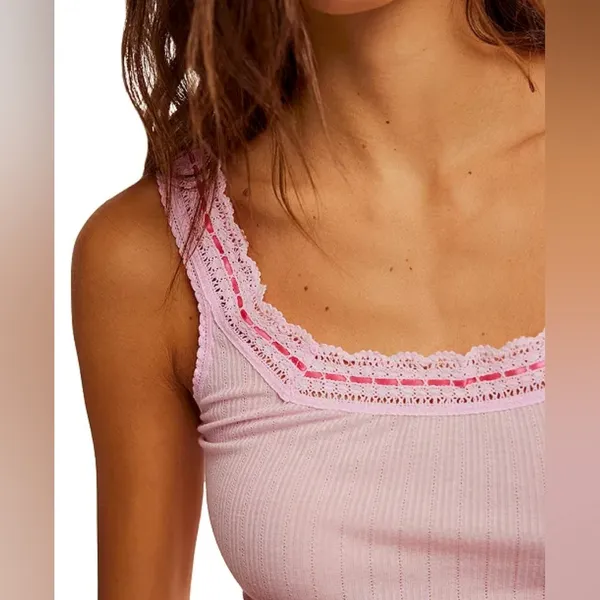 NWT Free People intimately Only You Tank in Pink/Rose Size XS - Image 5