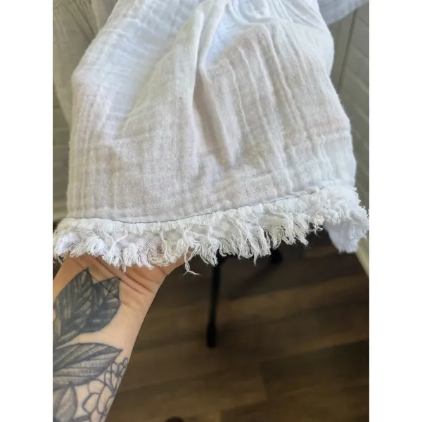 Free People Cotton Gauze Tiered‎ Trapeze Tunic Small oversized boho prairie - Image 2
