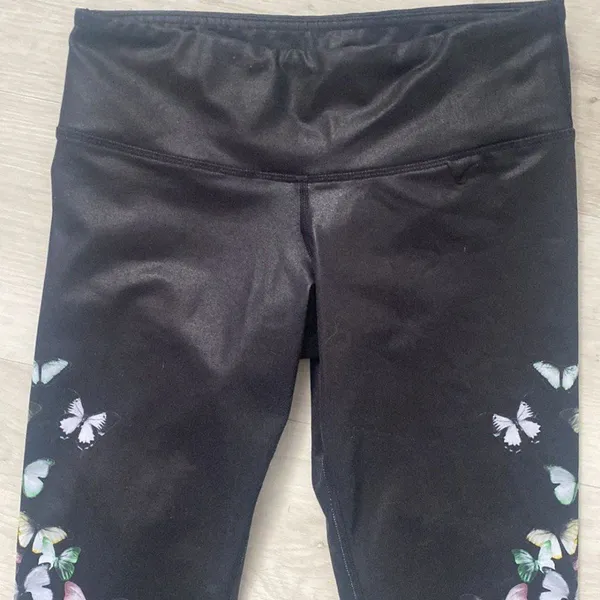 Alo Yoga Women's Black Multicolor Butterflies Ankle Compression Leggings Sz XS - Image 5