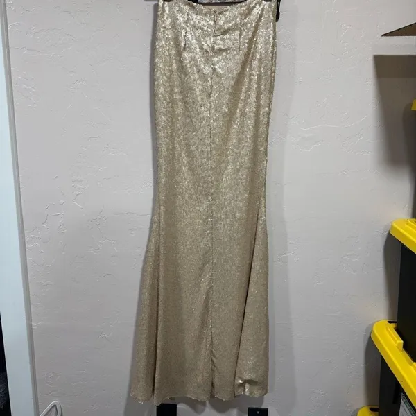 Lulus Rose Gold Sequins Mermaid Skirt XS - Image 4