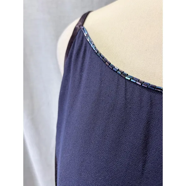 Jessica McClintock Gunne Sax Purple Navy Panel‎ Maxi 13/14 - Image 3