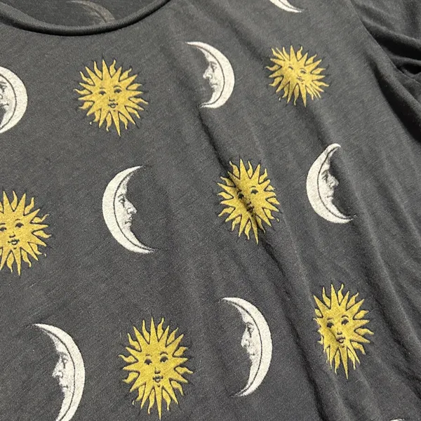 Wildfox Gray Sun and Moon Celestial Oversized Tee - Image 2