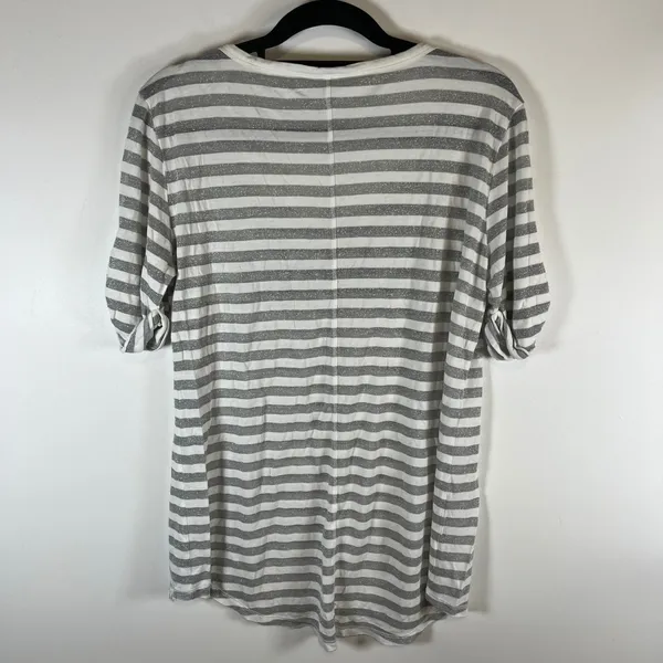 Victorias Secret Supermodel Essentials Striped Silver‎ Metallic Logo Top Medium - Image 7