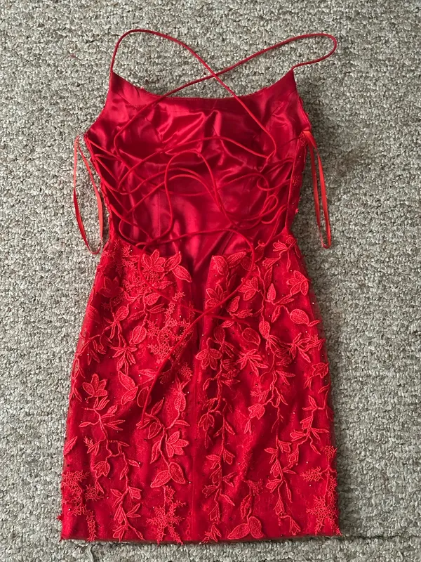 Boutique Amelia Couture Red Homecoming Dress - Image 3