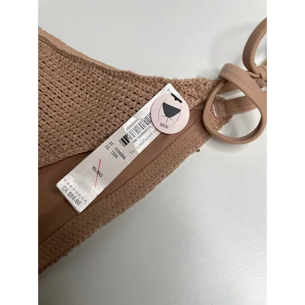 NEW Victorias Secret Bikini Bottoms Tan Crochet Size XL - Image 3