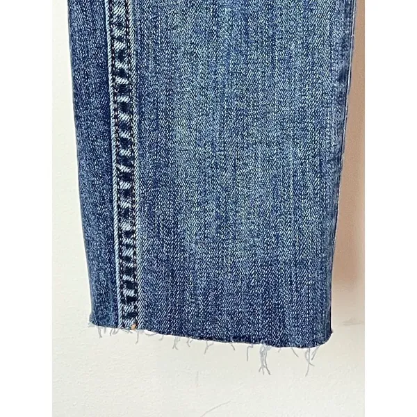 Zara Blue Medium Wash Denim Distressed Raw Cut Hem Skinny‎ Jeans 2 - Image 5