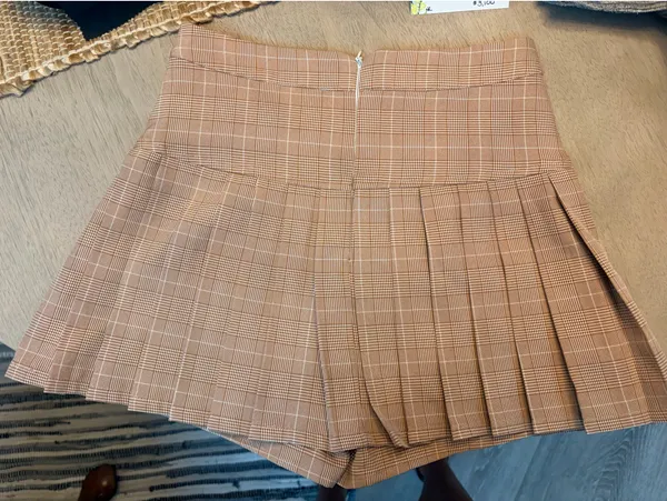 Brown and tan Altard state plaid skort - Image 3
