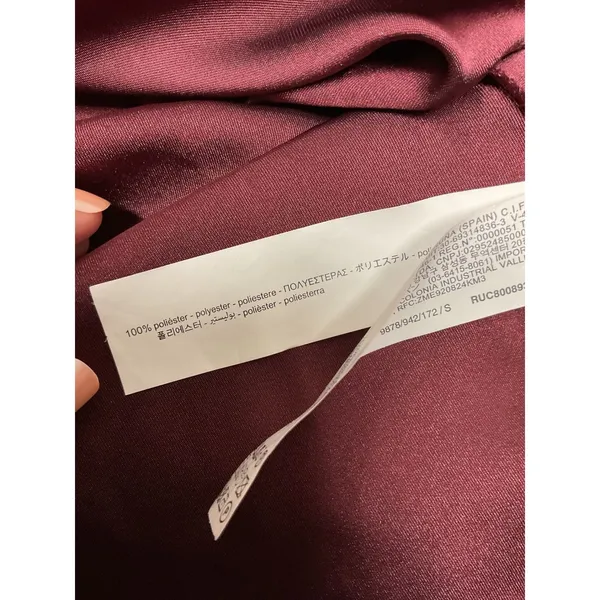 Zara Womens Midi Skirt Burgundy Satin Slip Bias Cut Small - Image 4