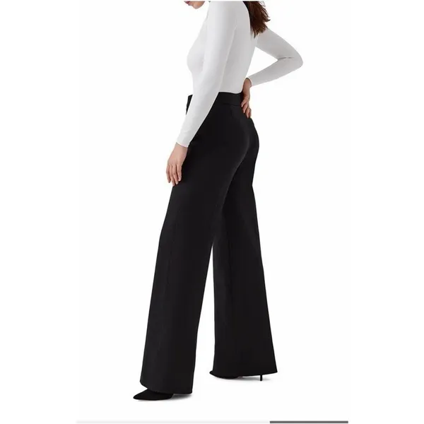 Spanx Wide Leg High Waisted Black Pant Career Dress Pant Stretch Sz XS NEW $158 - Image 2