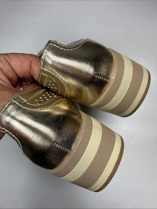 Dolce Vita Janine Chunky Platform Sole Slip-On Shoe Metallic Gold S-595 Sz 7.5 - Image 7